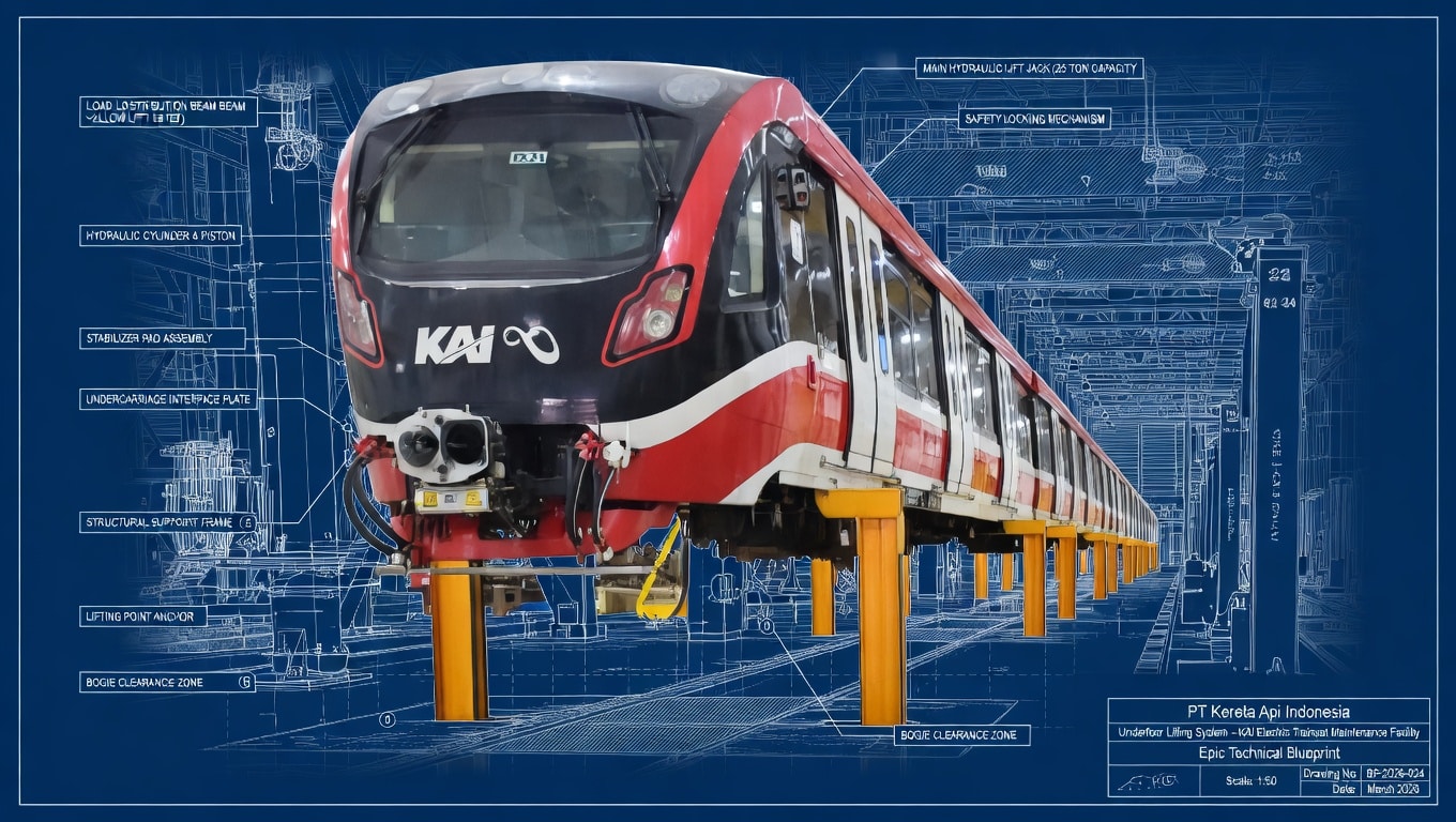 Underfloor lifting system LRT Jabodebek
