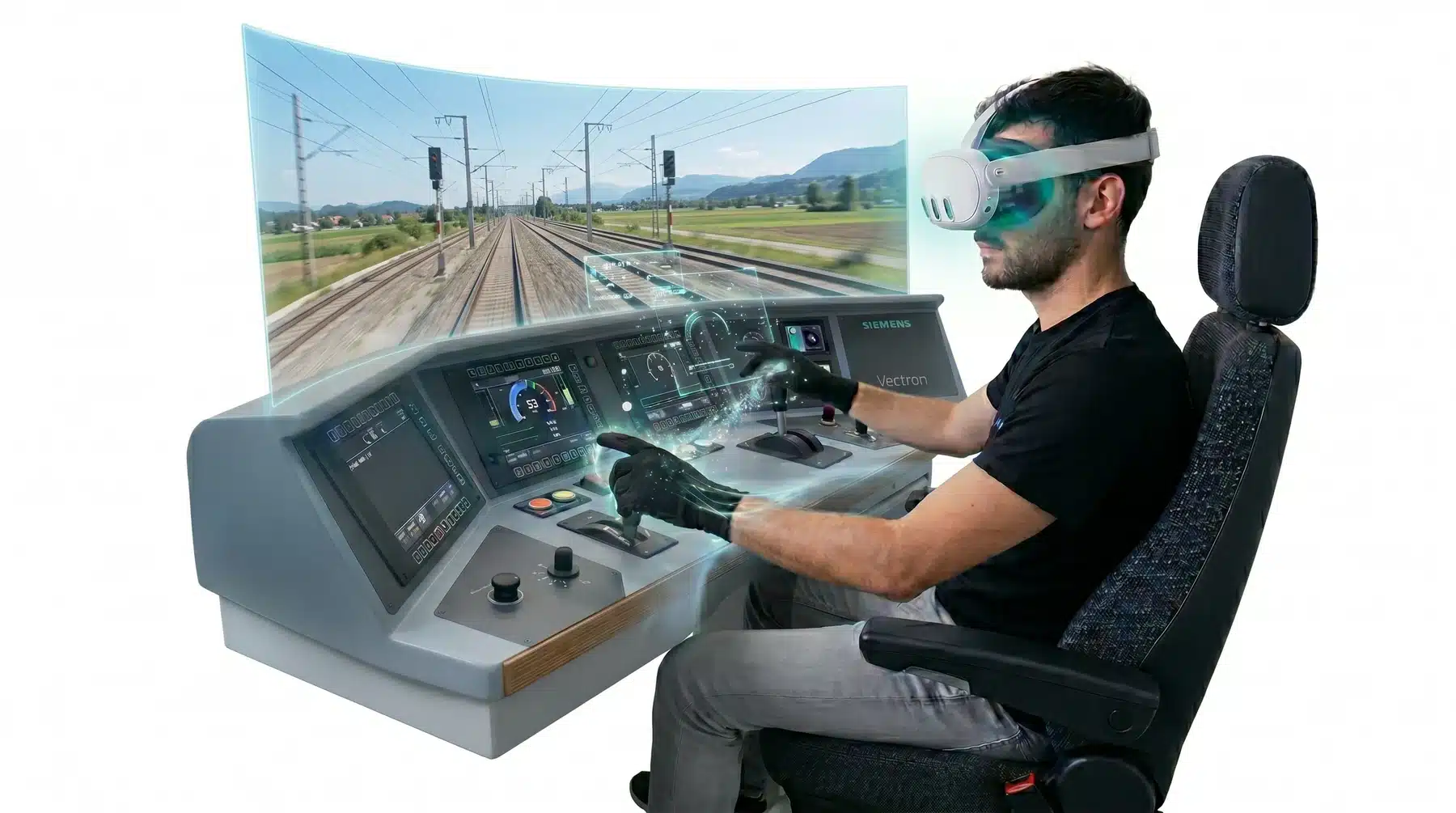 SimuRailVR Haptic immersive railway training simulator